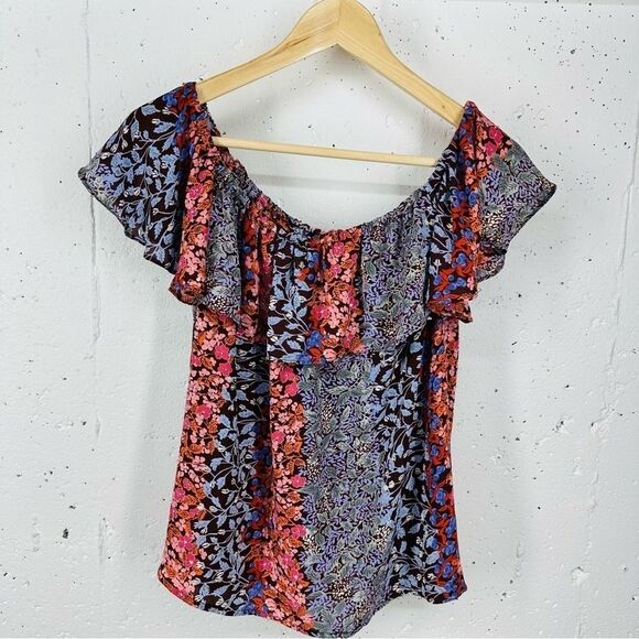 Maeve Anthropologie Small Vallita Floral Off Shoulder Blouse - Picture 2 of 10